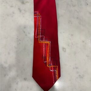 J. Garcia Vibrant Red Silk Tie